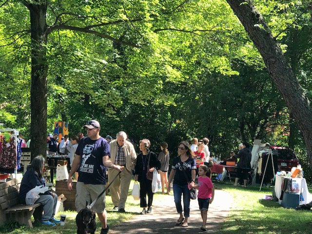 Vendors and visitors at the 2017 Collegeville Colossal Yard Sale.
