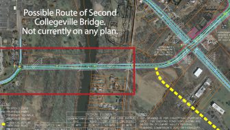 Possible route of a second Collegeville bridge.
