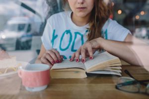 Girl reading a book