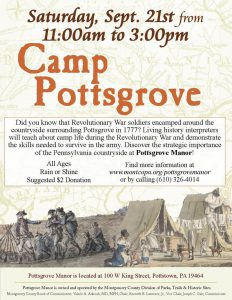 Camp Pottsgrove reenactment flyer