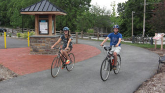 Young people on the Perkiomen Trail in the Borough of Collegeville
