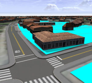City Engine 3D rendering - Main Street at Fifth, early version
